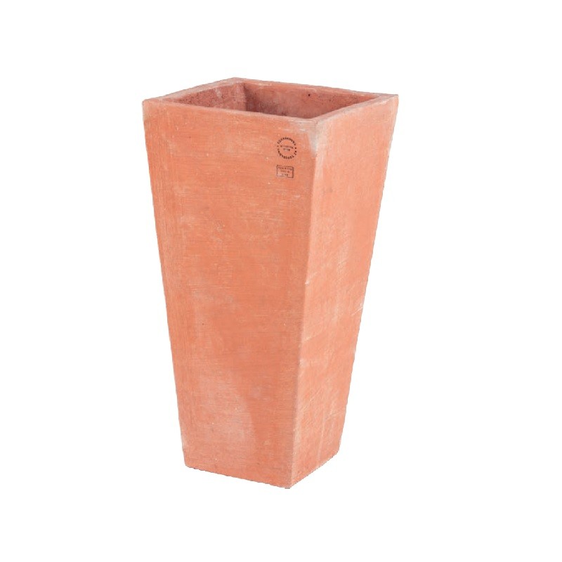 Vasi in terracotta da esterno -vaso quadrato alto moderne cm 50
