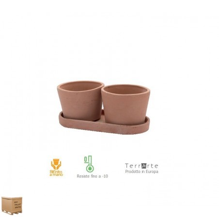 Vasi in terracotta Duo rotondo – Migno per bonsai e piccoli fiori