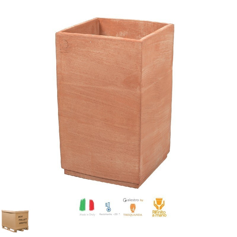 Vasi in terracotta da esterno – Cubo Basic alto cm 60 – Quadrato