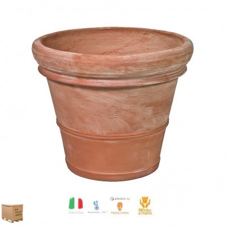 Vasi di terracotta da giardino – Vaso doppio bordo liscio cm.30