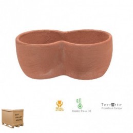 2 vasi per piante in ceramica 14 cm x 14 cm struttura in legno naturale Halaood stampato con foro di drenaggio e piattini in ceramica grandi vasi per interni ed esterni vaso da giardinaggio 