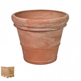 Vaso di terracotta Doppio bordo liscio cm 50 Terracotta di trequanda antigelo