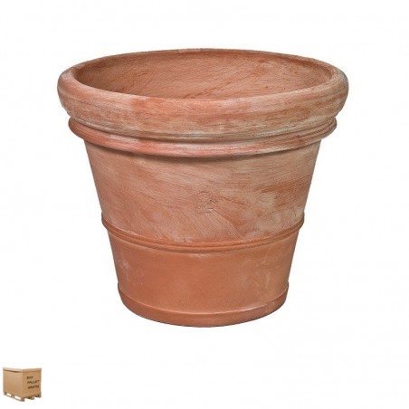 Vaso di terracotta Doppio bordo liscio cm 50 Terracotta di trequanda antigelo