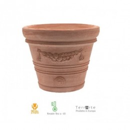 Vasi di terracotta da giardino -VASO DOPPIO BORDO FESTONATO 35 cm