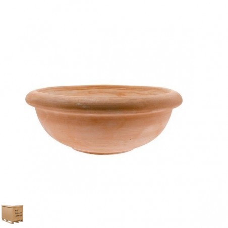 Vaso in terracotta basso. CIOTOLA  CON BORDO 60 cm.  GALESTRO