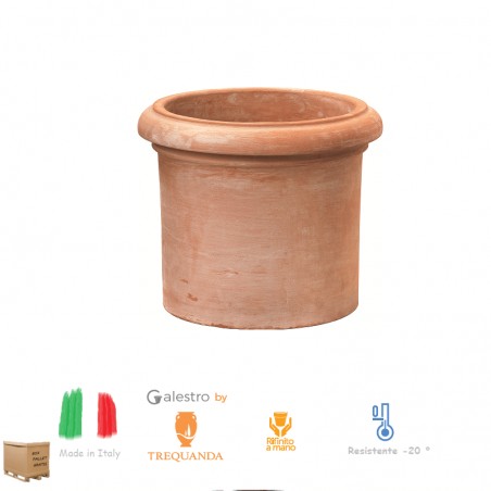 Vasi in terracotta grandi Cilindro Liscio Trequanda D. 55 cm