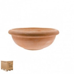 Vaso in terracotta basso. CIOTOLA  CON BORDO 60 cm.  GALESTRO