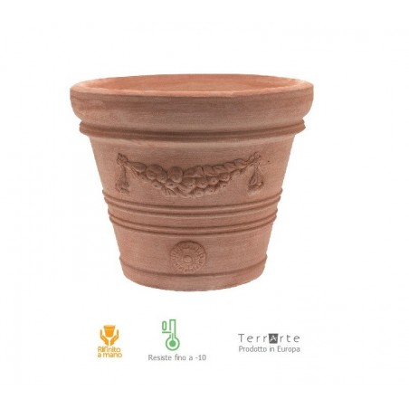 Vasi di terracotta da giardino -VASO DOPPIO BORDO FESTONATO 35 cm