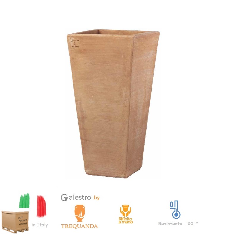 Vaso di terracotta Quadro Alto moderne cm. 70 Seconda scelta Vaso di terracotta Quadro Alto moderne cm. 70 Seconda scelta
