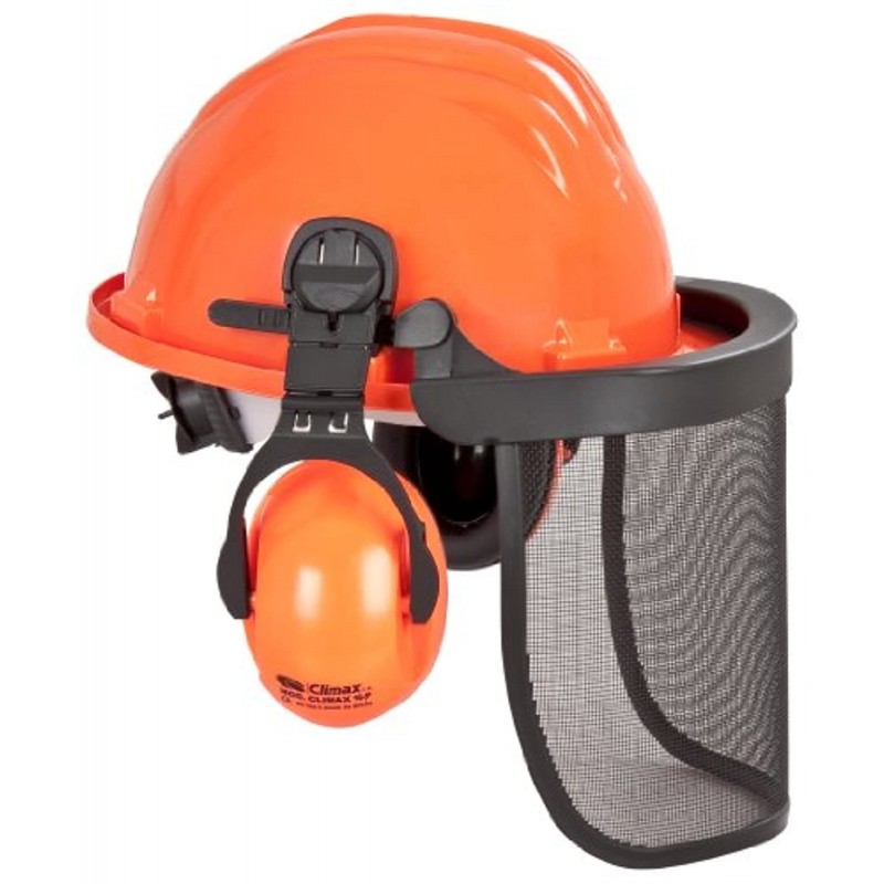 Casco protettivo forestale Climax con rete e cuffie antirumore Casco protettivo forestale Climax con rete e cuffie antirumore
